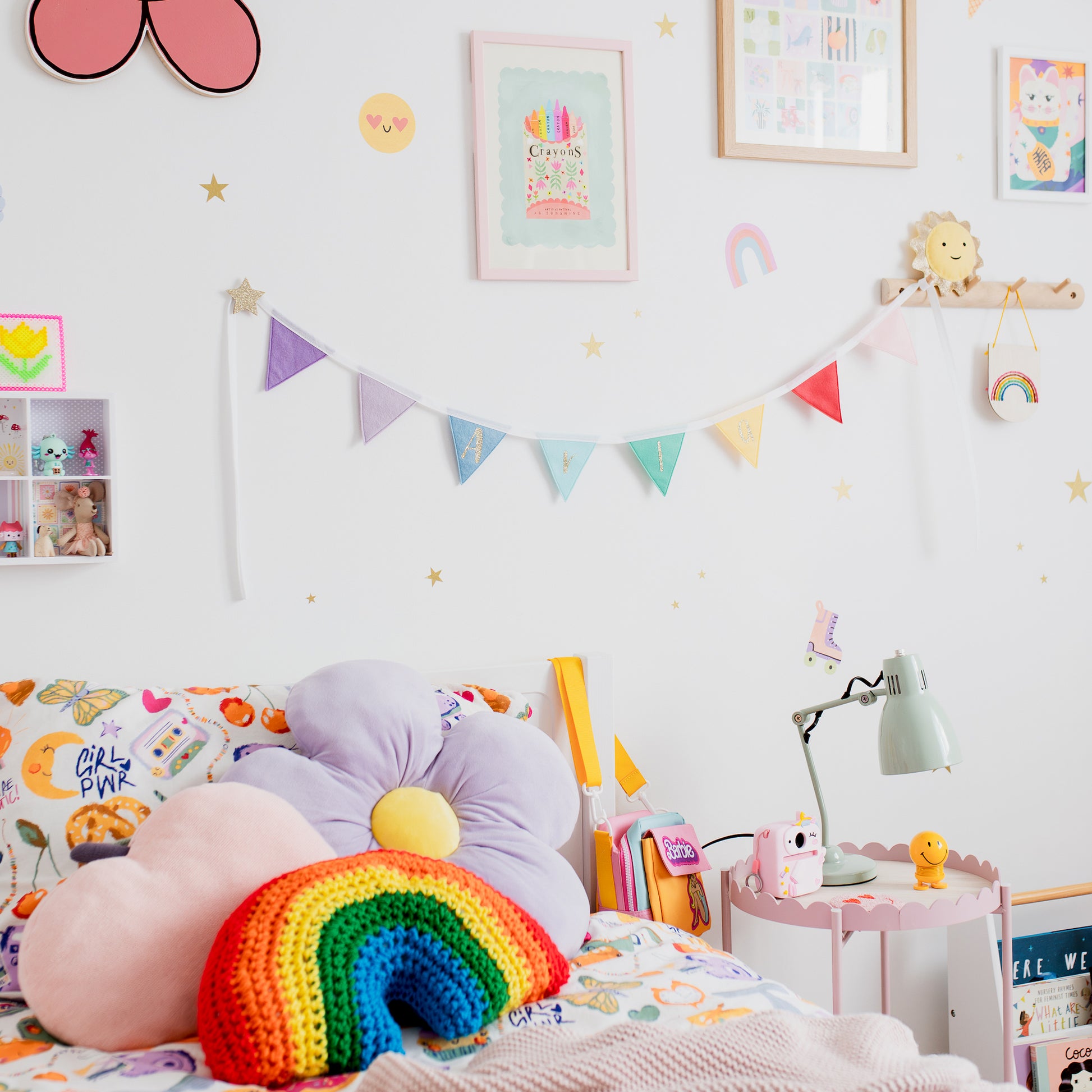 handmade personalised gift for rainbow kids room