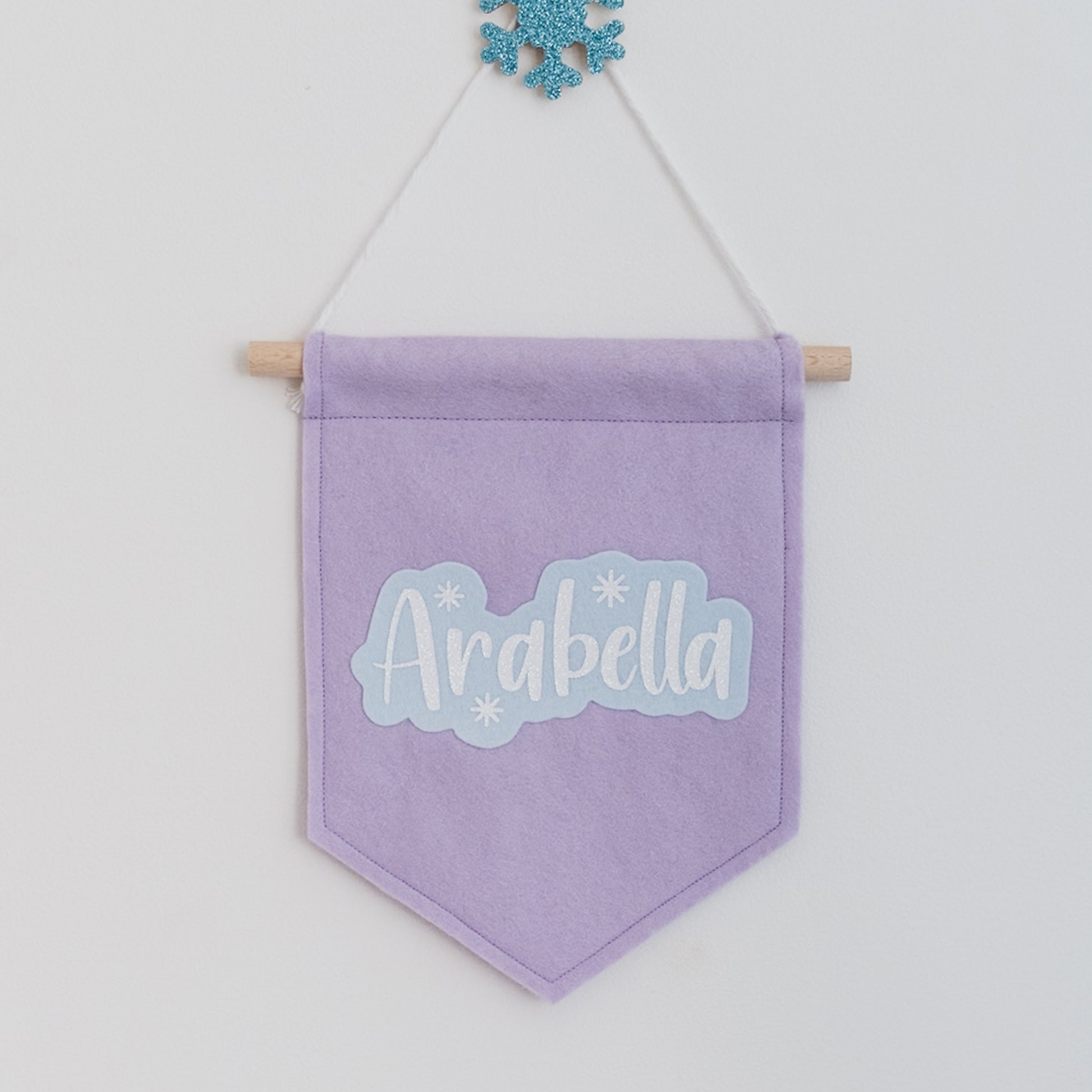 lilac name banner for Frozen bedroom