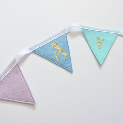 name bunting - colourful home decor
