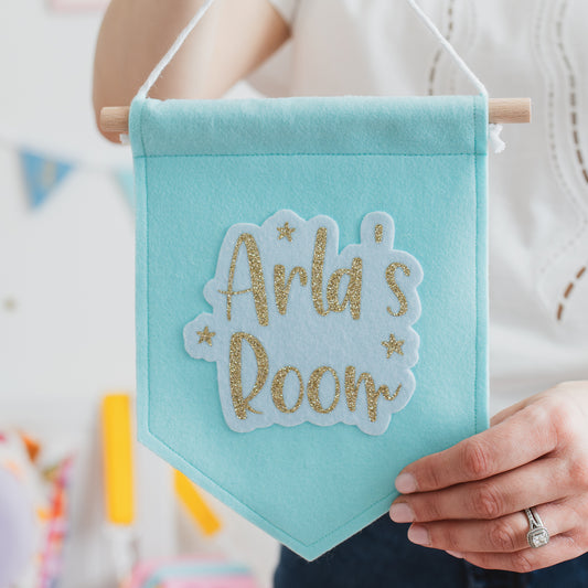 personalised felt room sign