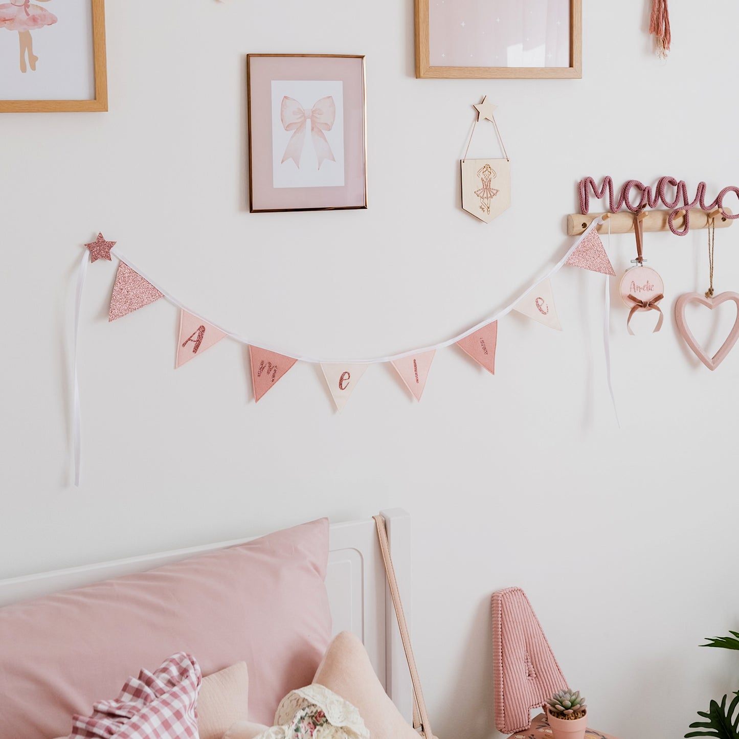 pink personalised bunting