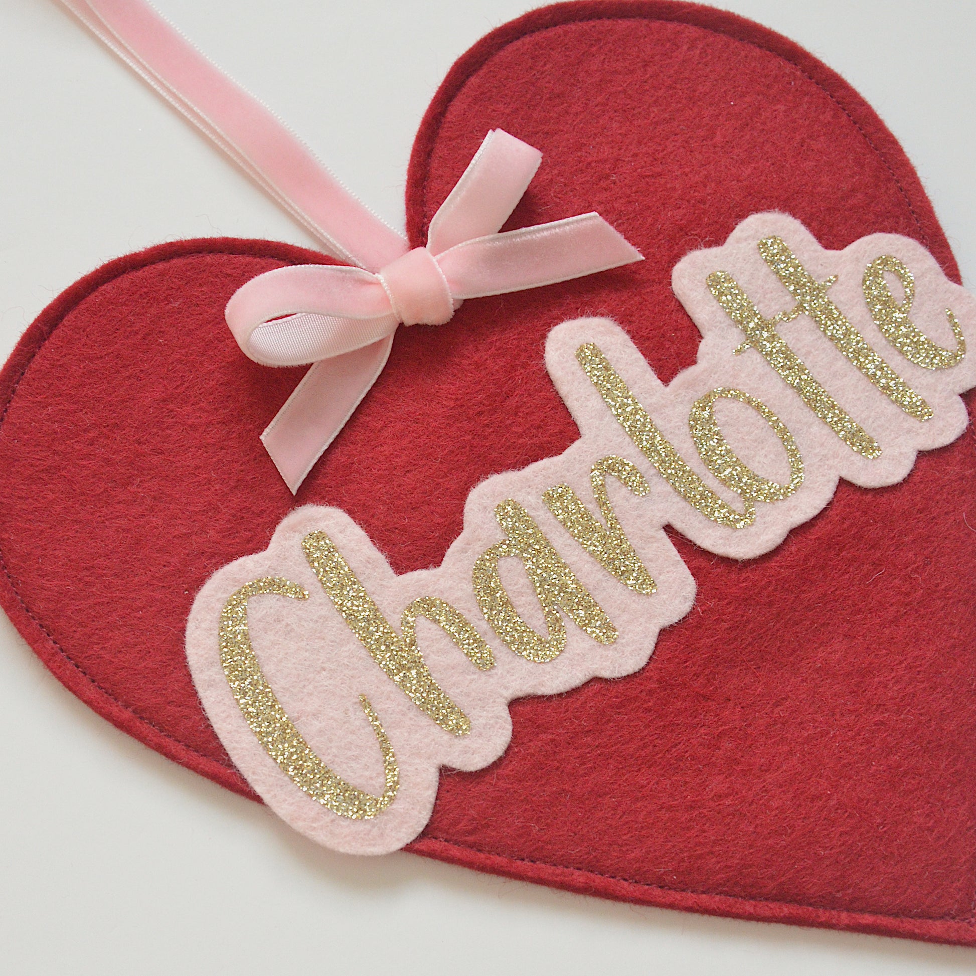 personalised red heart decoration