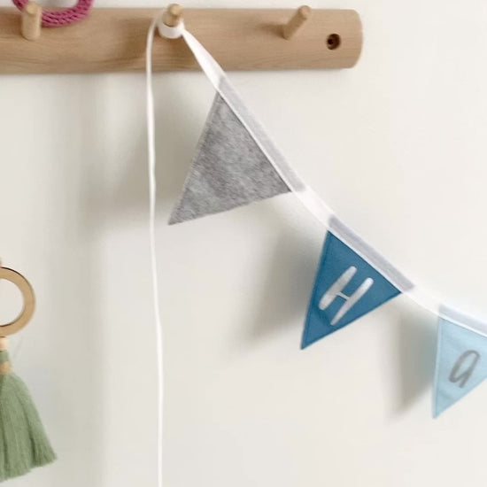 personalised bunting for a boho themed baby nursery