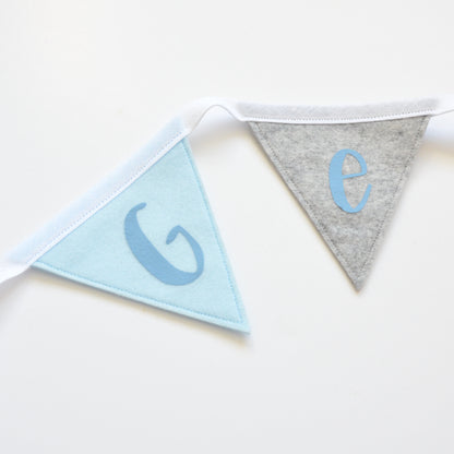 Personalised Baby Blue Nursery Bunting