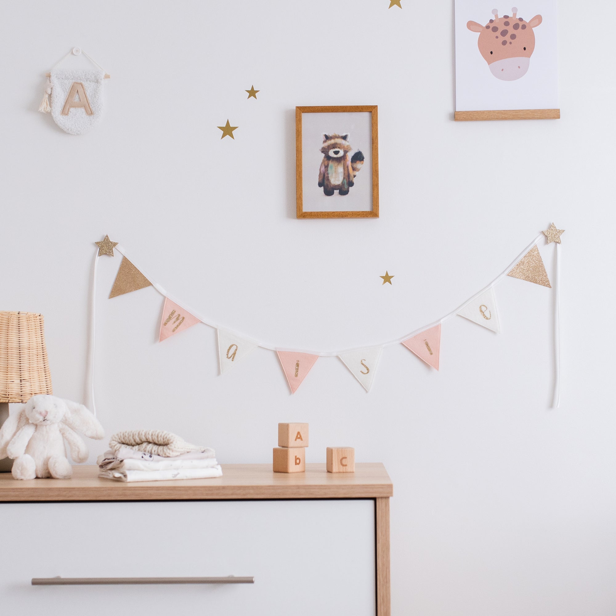 Personalised Neutral Banner for Baby Girl's Nursery – Styled To Sparkle