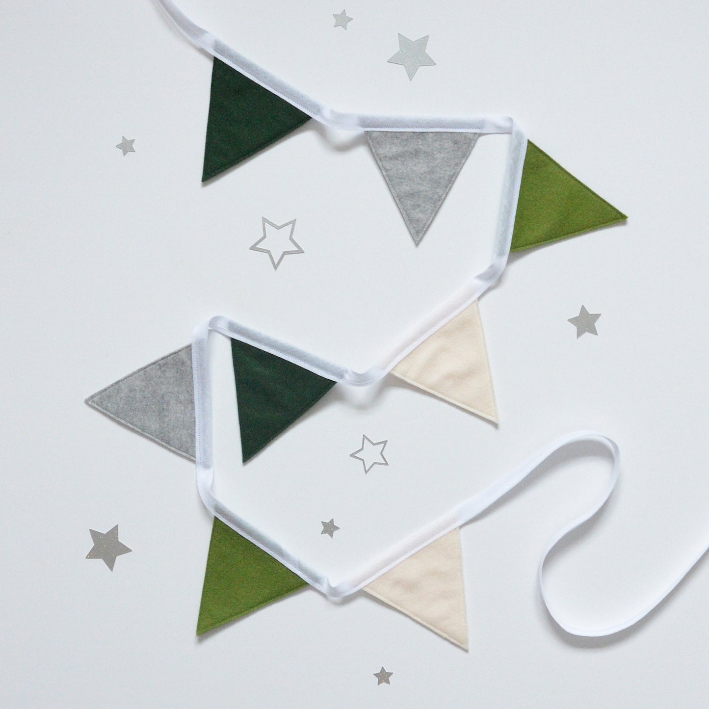 green bunting for dino theme nursery