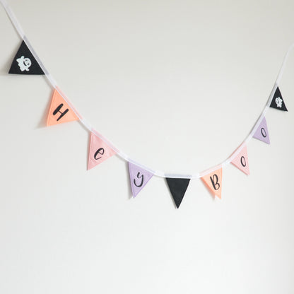 Halloween "Hey Boo" Bunting | Kids Pastel Halloween Decor