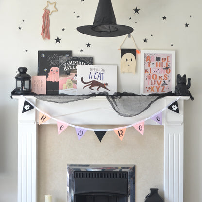 Halloween "Hey Boo" Bunting | Kids Pastel Halloween Decor