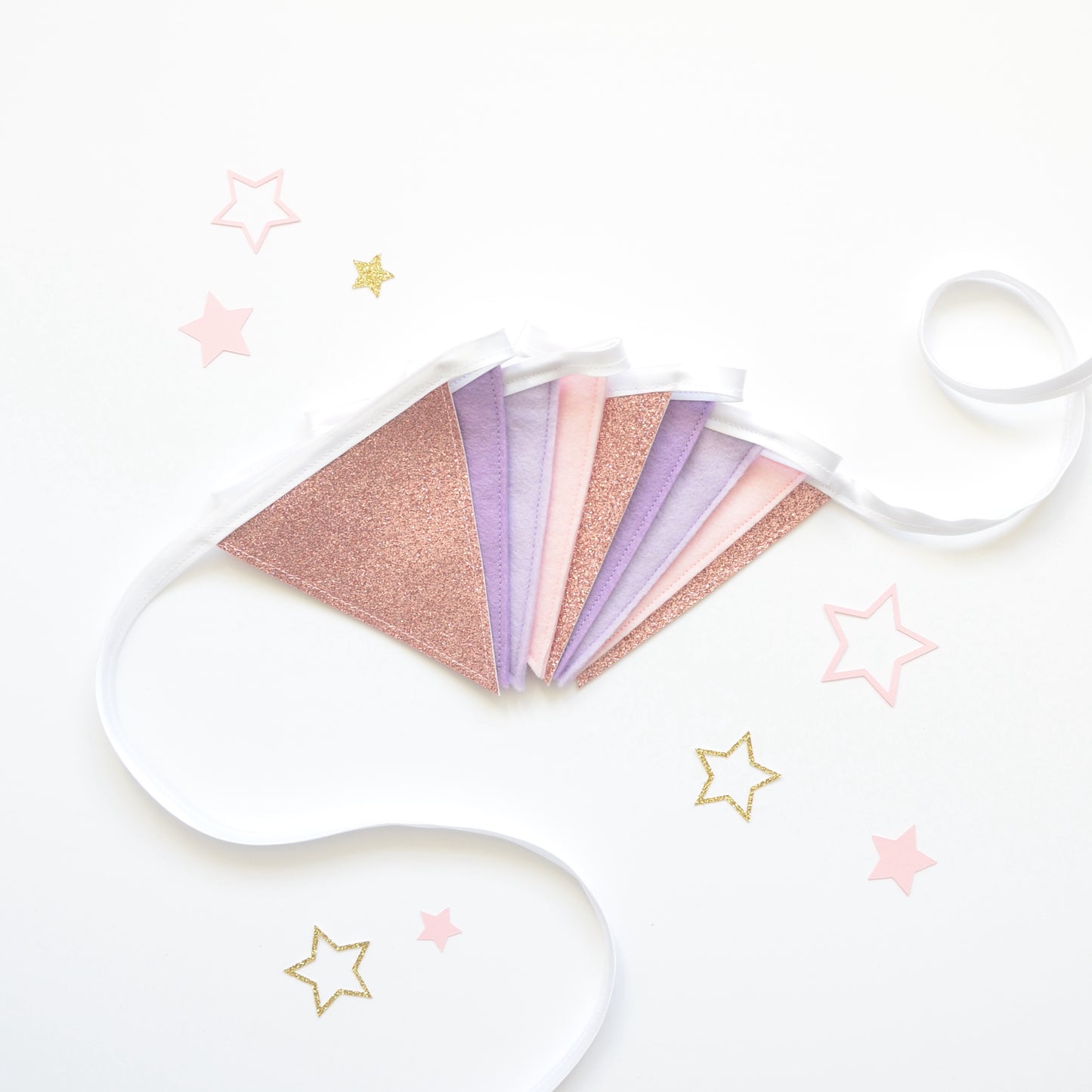 Lilac and Pink Sparkle Bunting