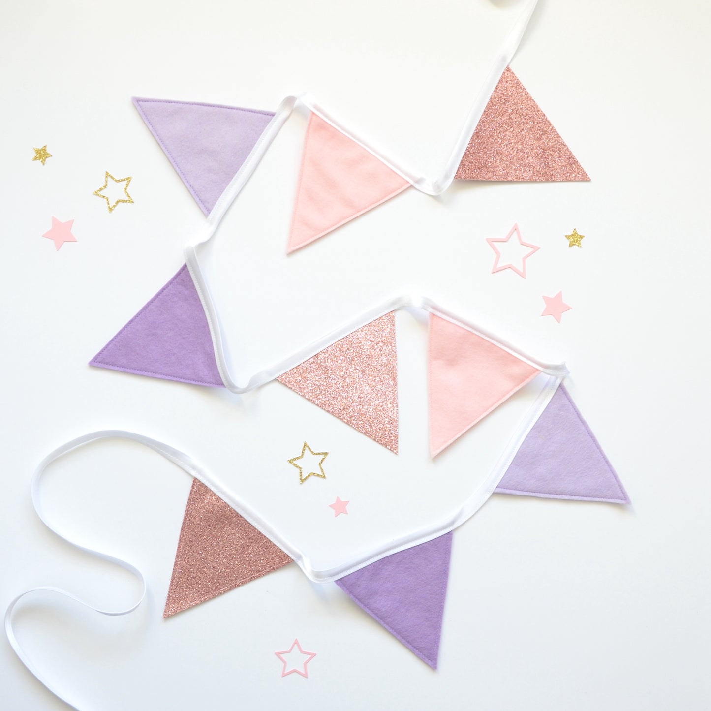 Lilac and Pink Sparkle Bunting