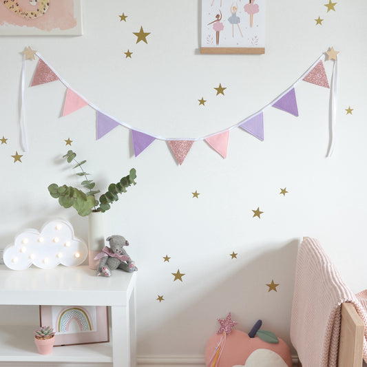 Lilac and Pink Sparkle Bunting