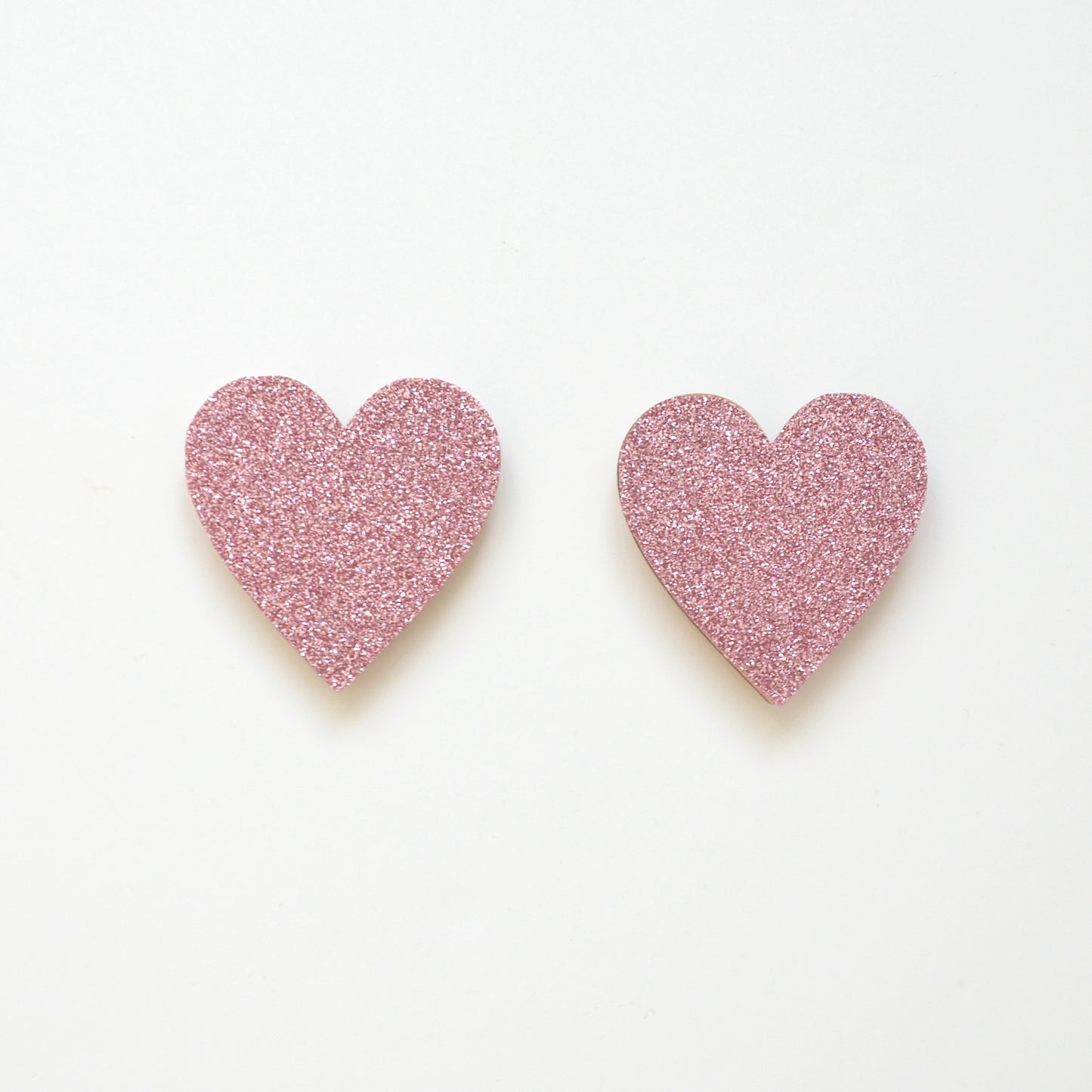 Pink Glitter Heart Decor for kids rooms. Adhesive wooden hooks.