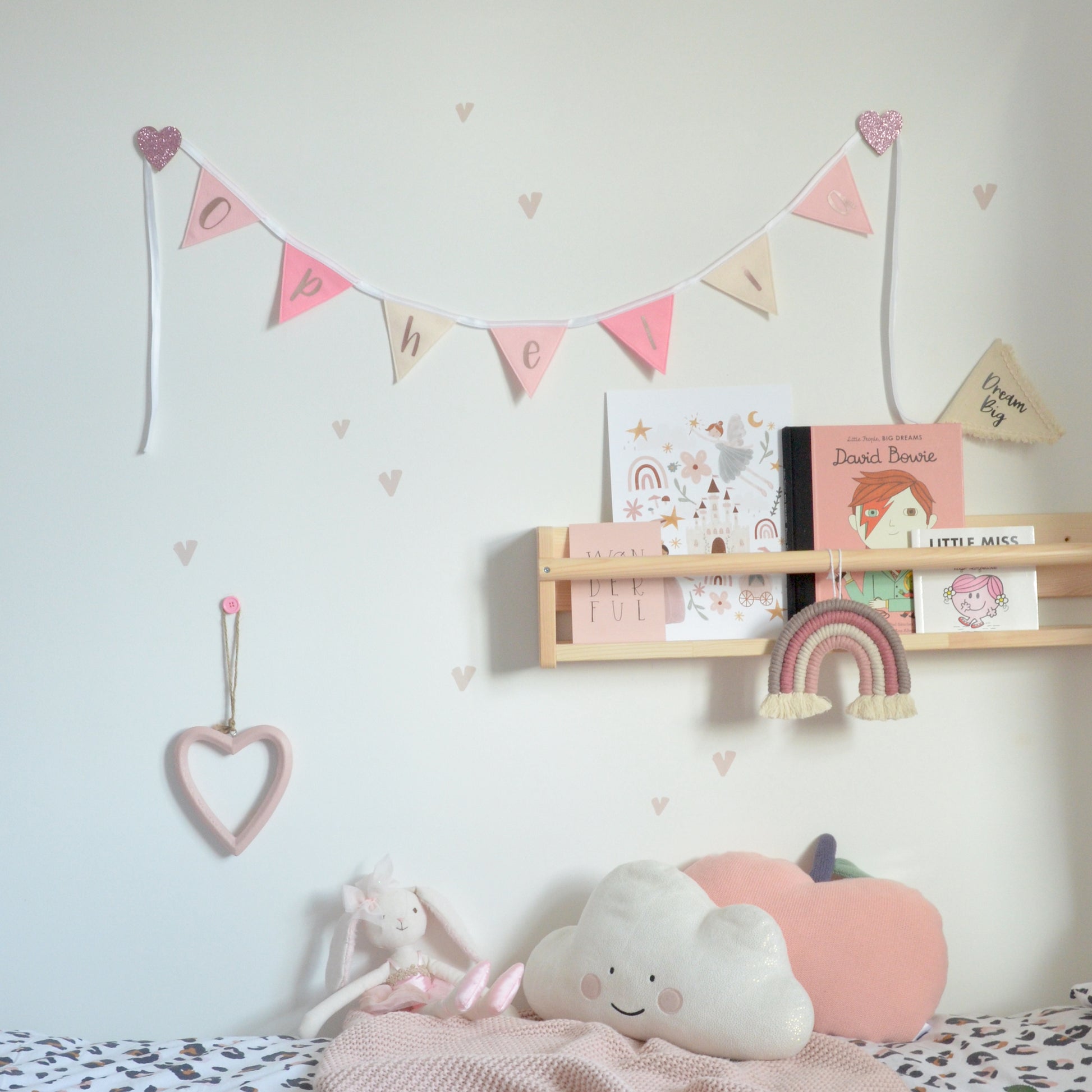 personalised pink decoration ideas for girls bedroom or nursery