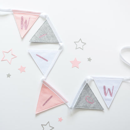 Personalised pink name banner