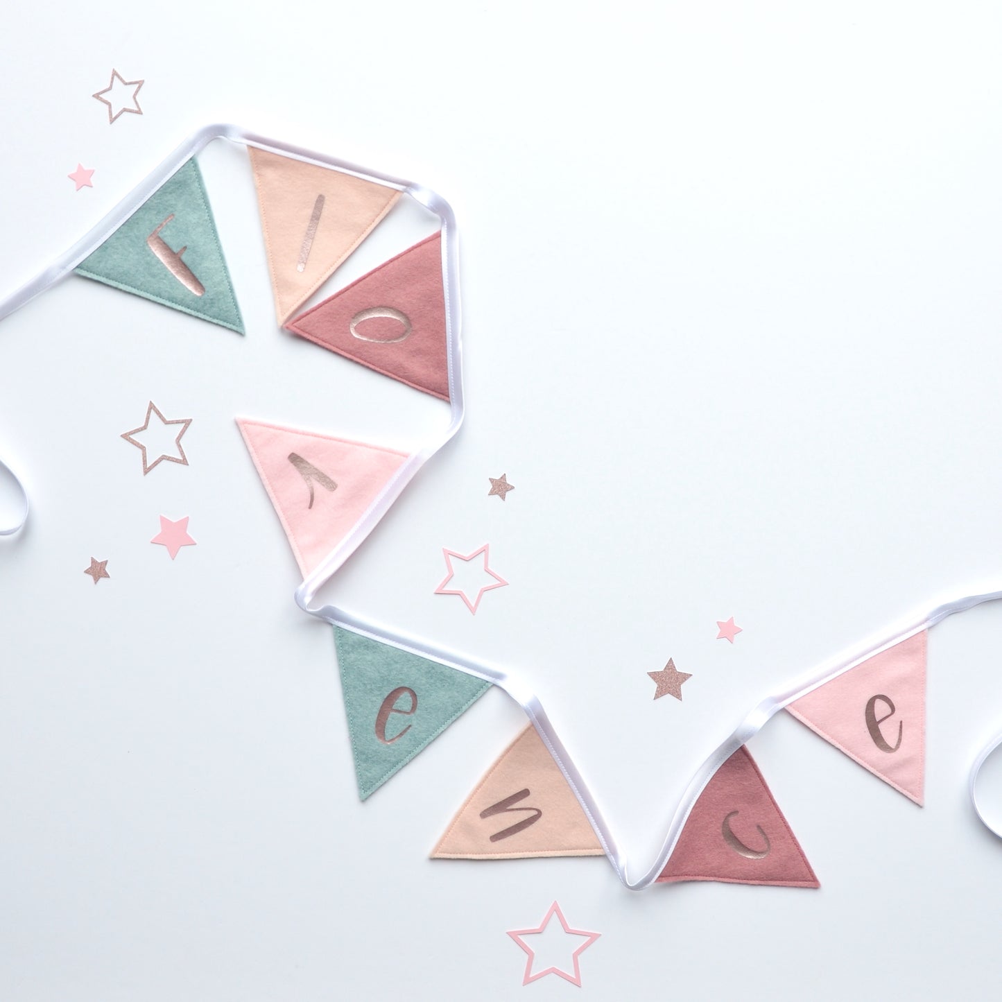 Personalised Baby Pink and Sage Bunting
