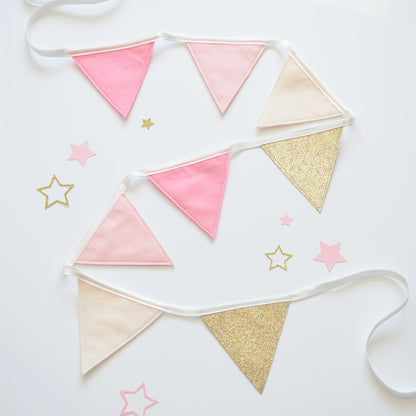 pink bunting for girls bedroom or nursery