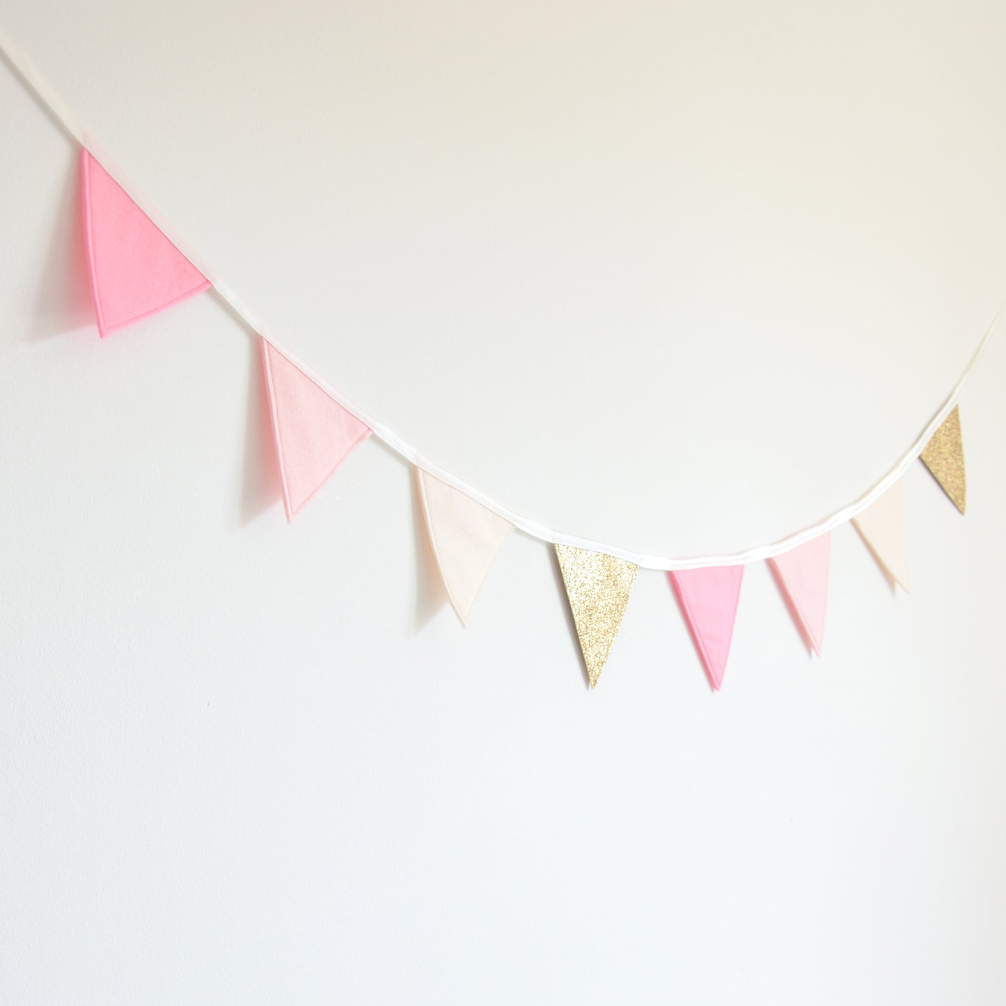 pink and gold bunting