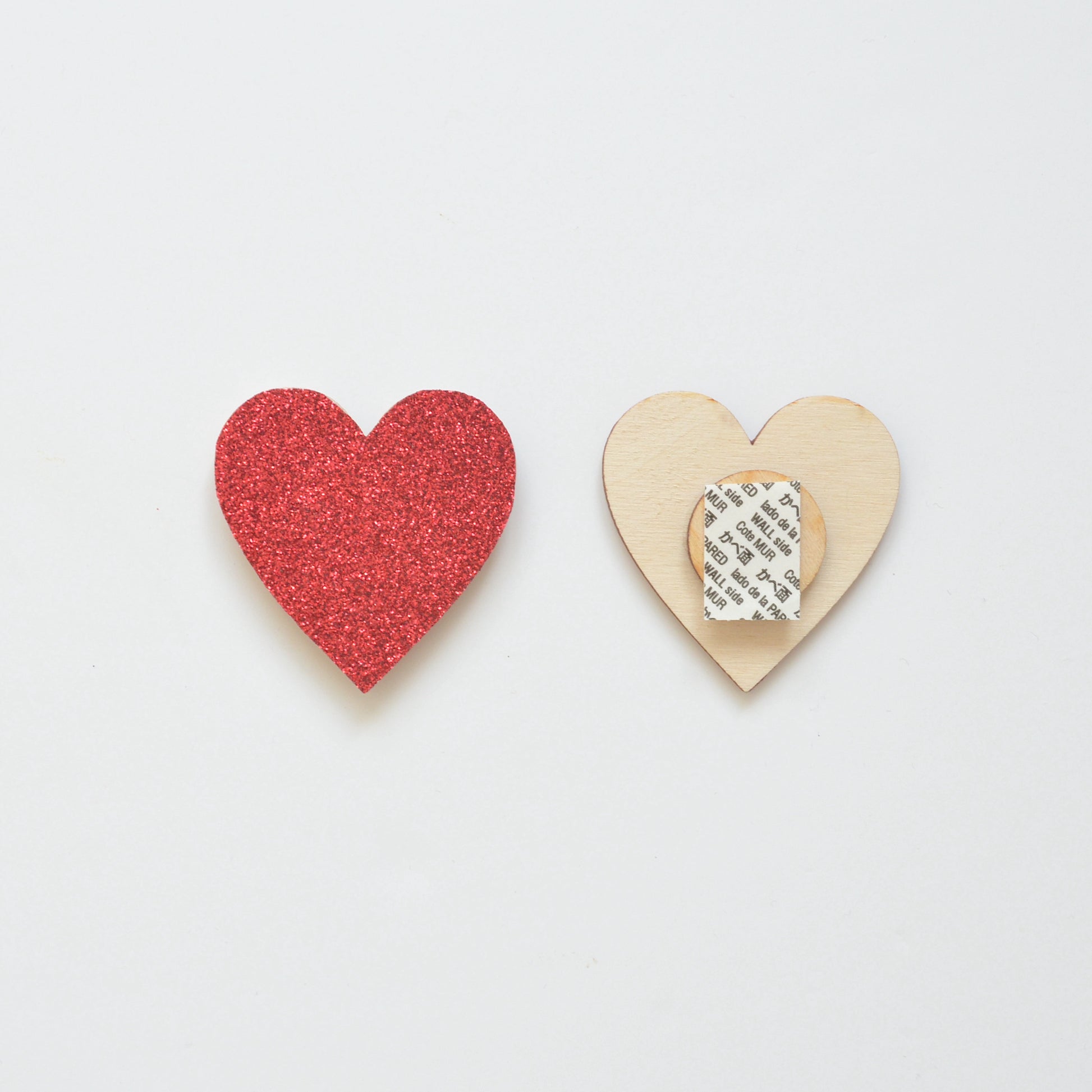 Red heart hooks for hanging in kids bedrooms