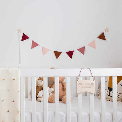 modern neutral bunting for girls nursery