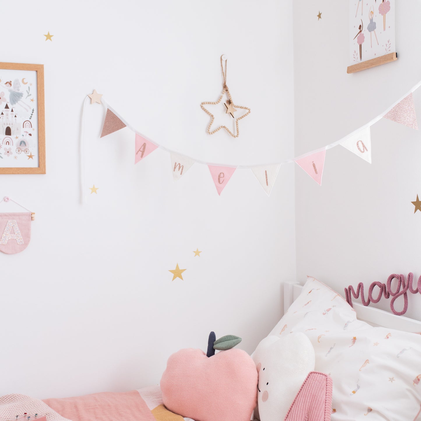 Personalised bunting. Princess bedroom