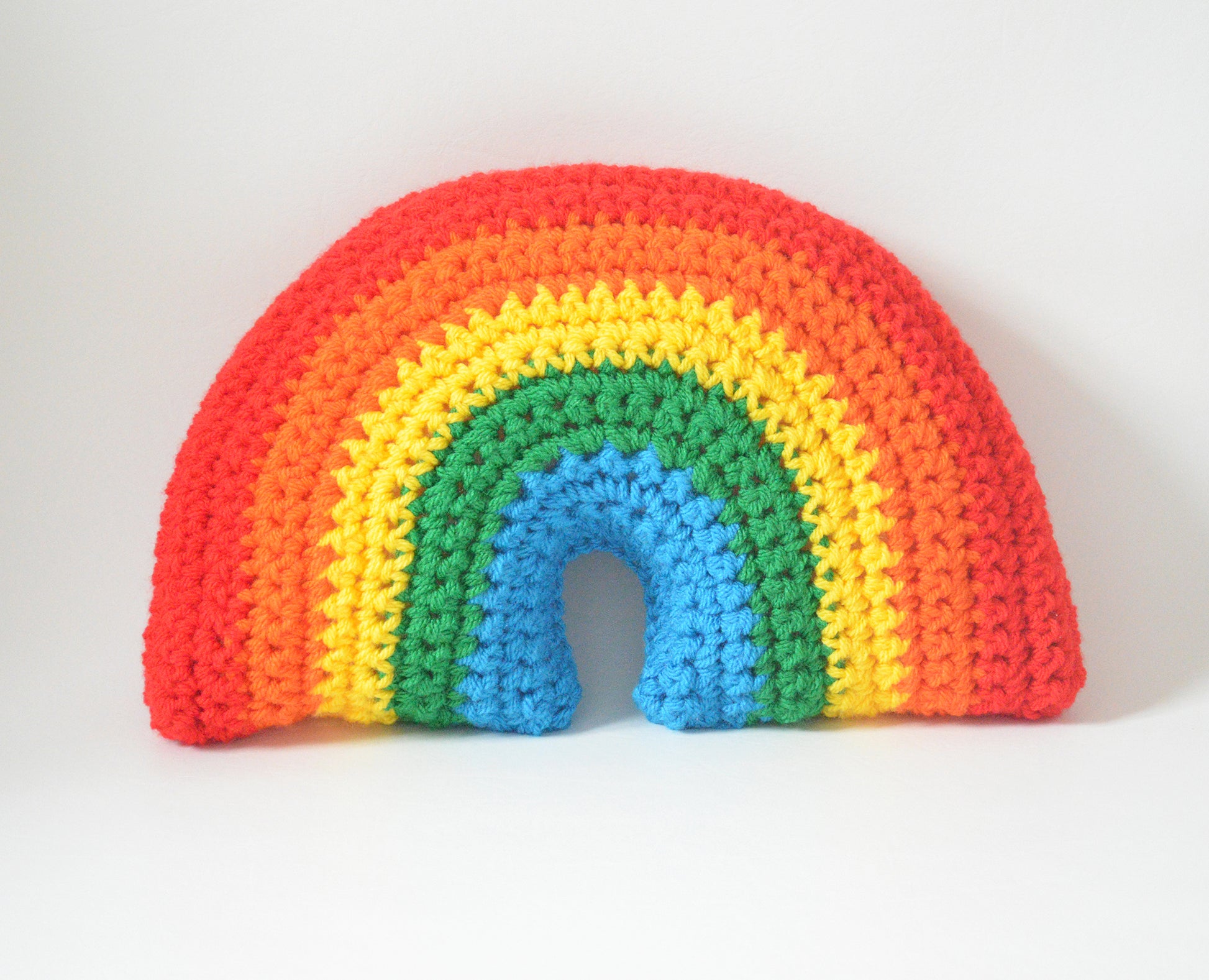 bright rainbow cushion