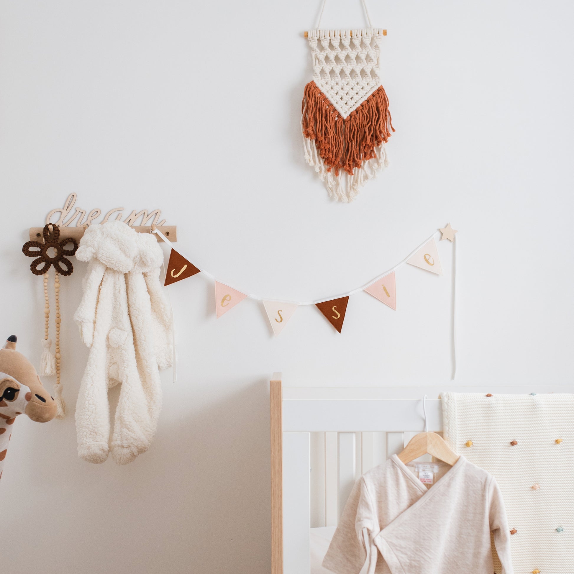 personalised bunting - neutral nursery decor
